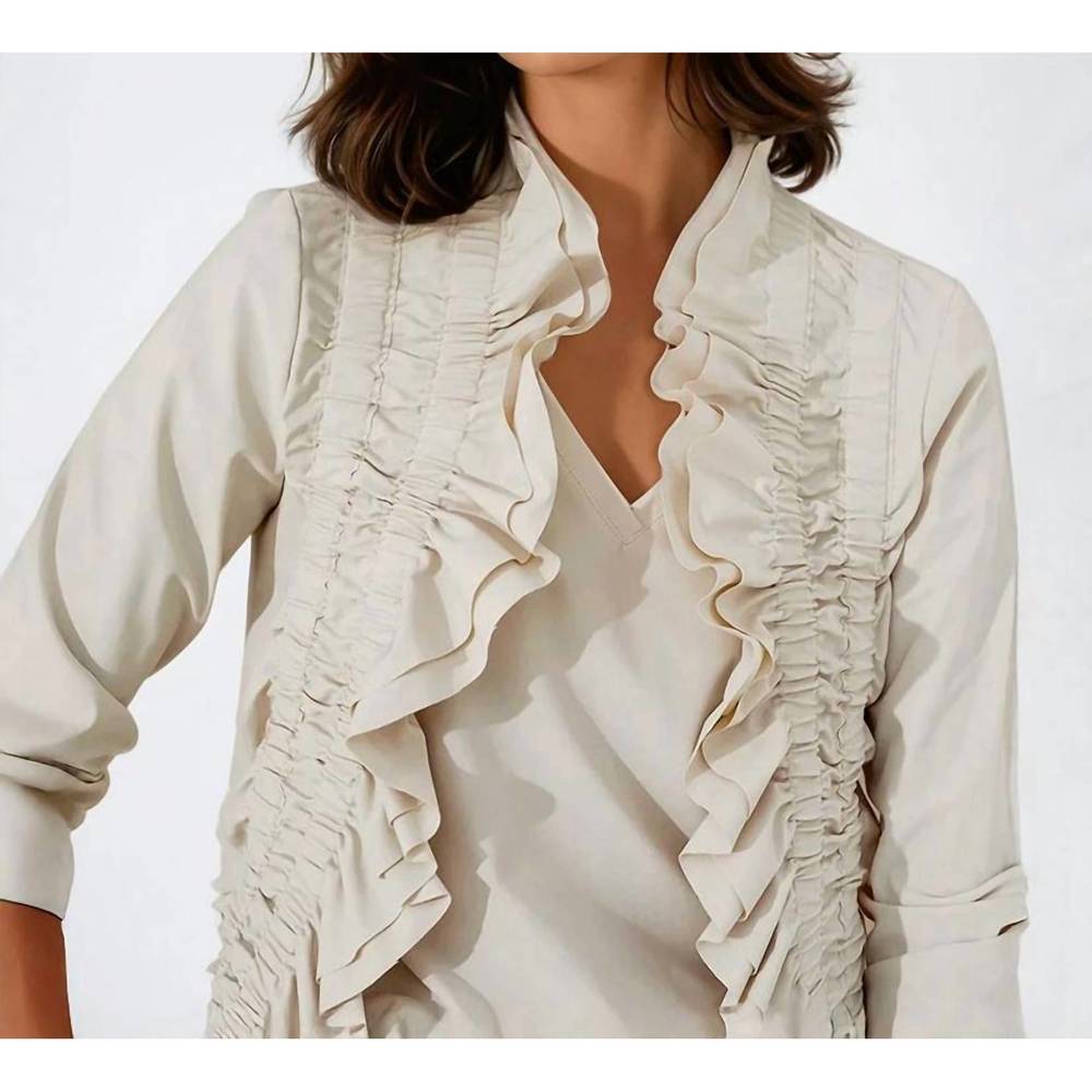 NEW INDIES marty ruffled jacket in ecru